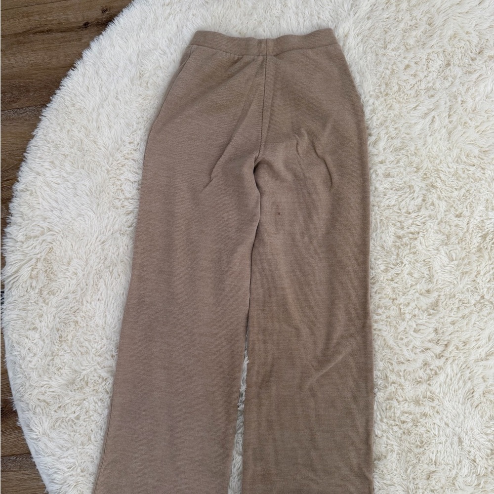 Zara Beige Ribbed Knit Pants - Picture 3 of 3